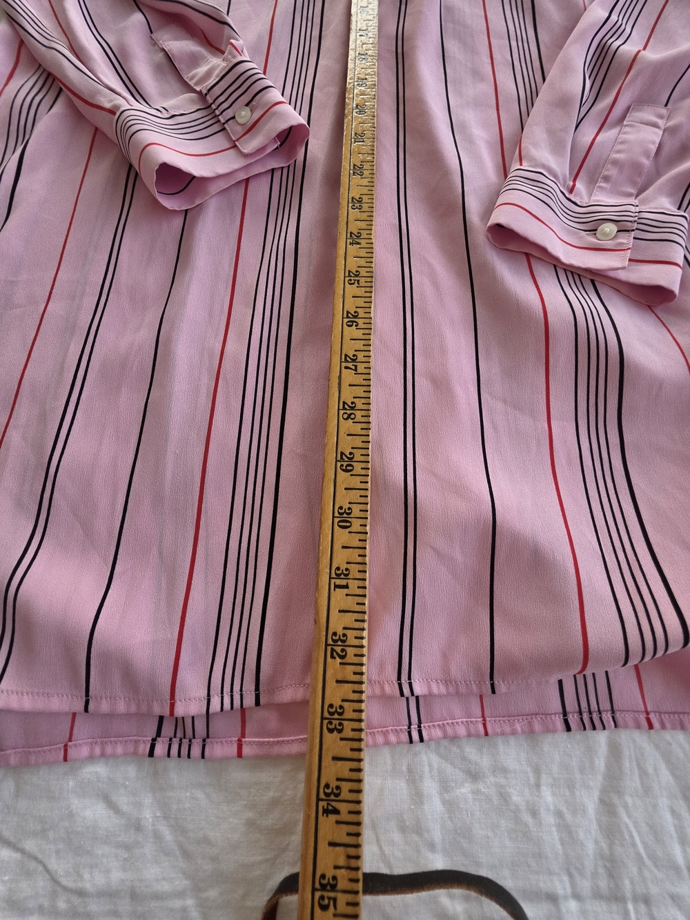 Pink Striped Oversized Tunic Shirt Size XL - Picture 2 of 6